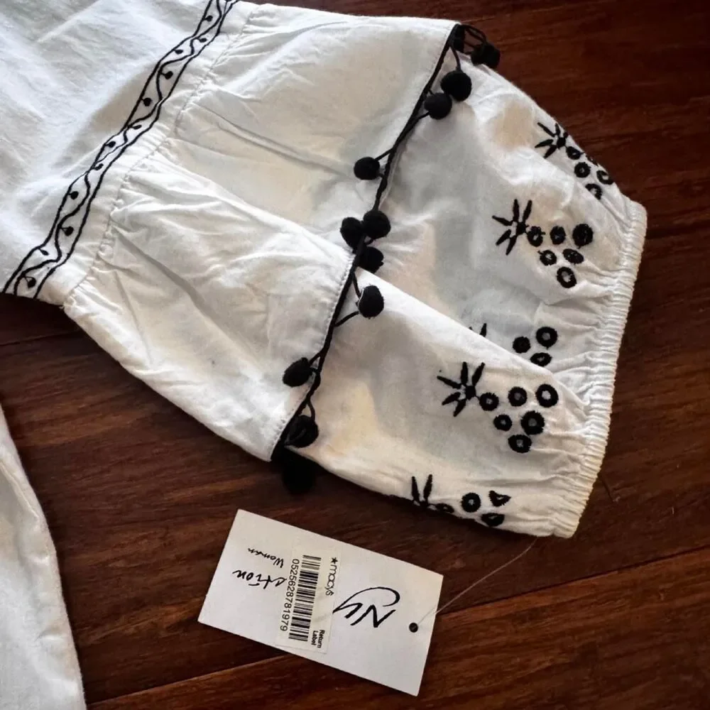 Free-people Women's White and Black Blouse